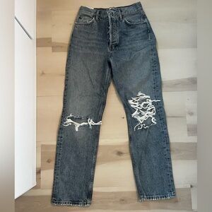 AGOLDE straight leg ripped blue denim jeans!